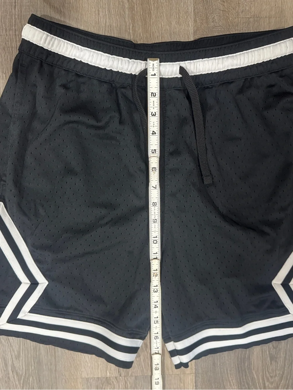 Jordan Black Mesh Athletic Shorts with White Trim